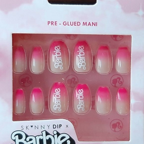 BARBIE Women's Press-On Nails OMBRE False Nails Skinny Dip 24 Nails Pink - Picture 5 of 7